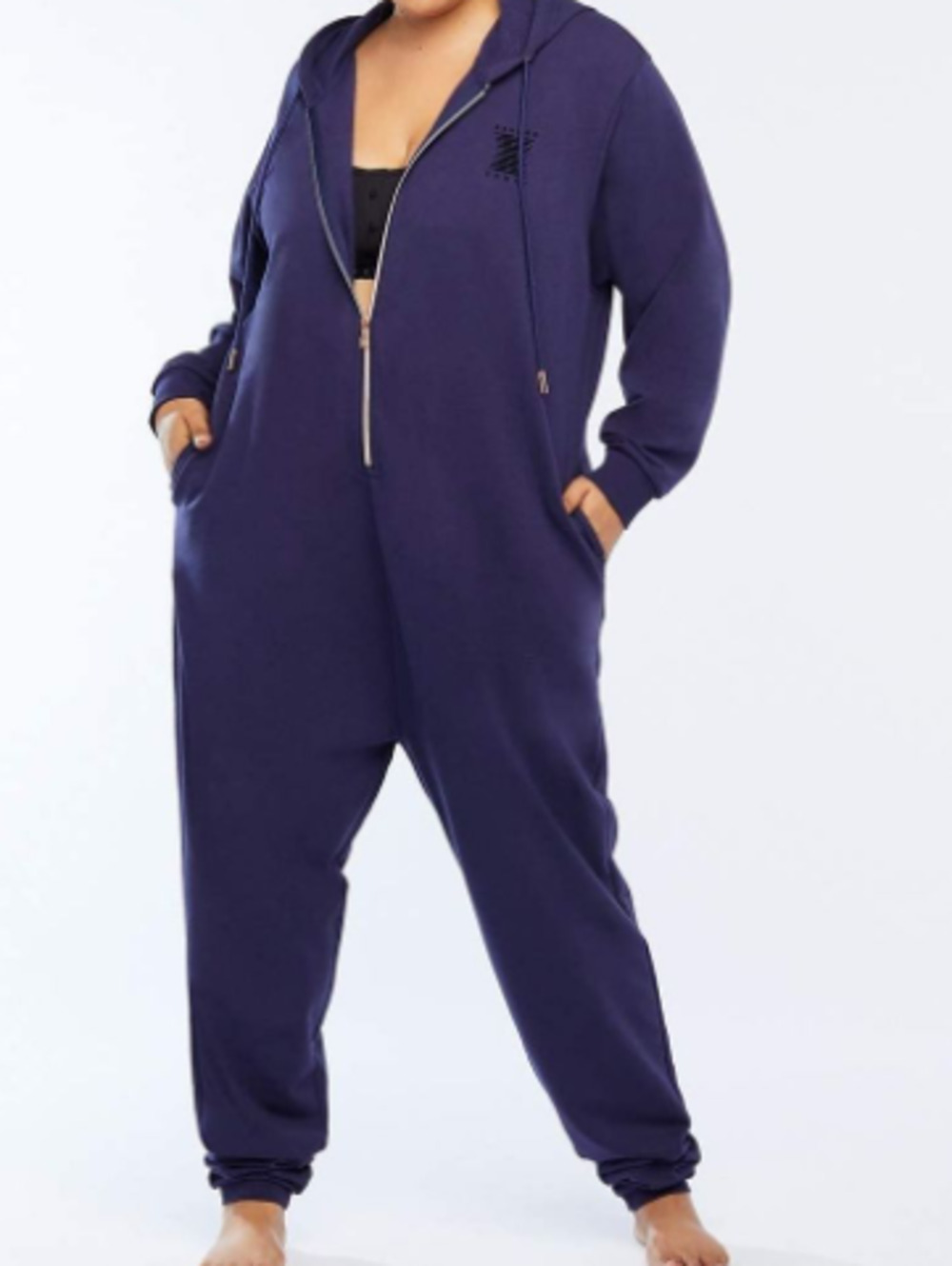 Savage X Fenty dark blue hooded jumpsuit 3x